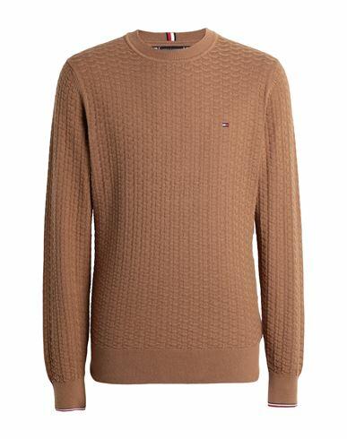 Tommy Hilfiger Man Sweater Camel Cotton Cover