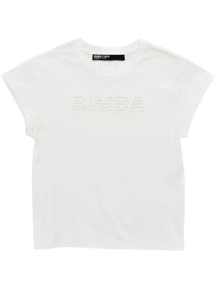 Bimba y Lola embroidered-logo cotton T-shirt - White Cover