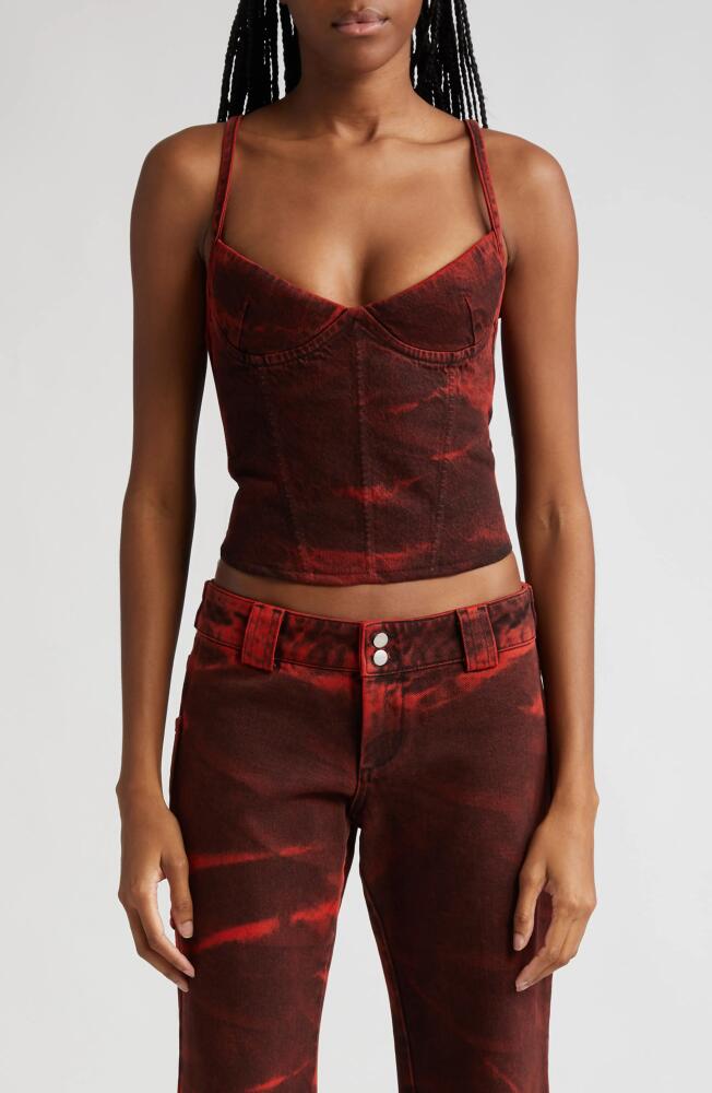 Miaou Kiki Denim Corset Top in Red Cover