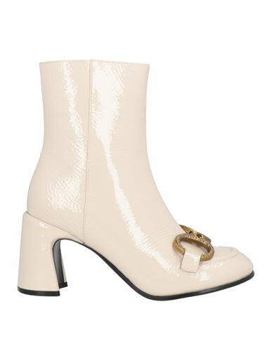 Jeannot Woman Ankle boots Cream Soft Leather Cover