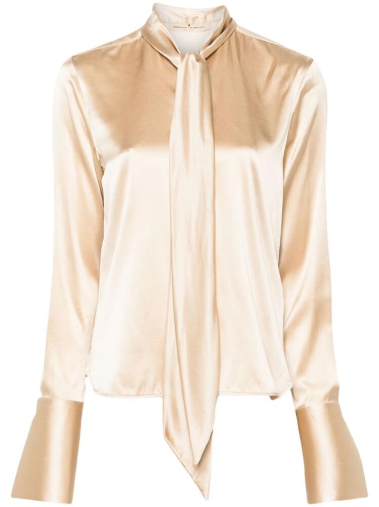 Ermanno Scervino pussy-bow collar shirt - Neutrals Cover