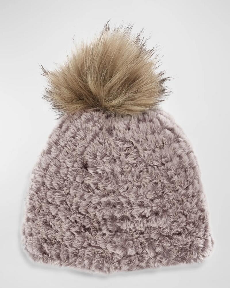 Fabulous Furs Knitted Faux Fur Beanie Cover