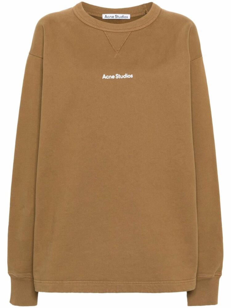 Acne Studios logo-print cotton sweatshirt - Brown Cover