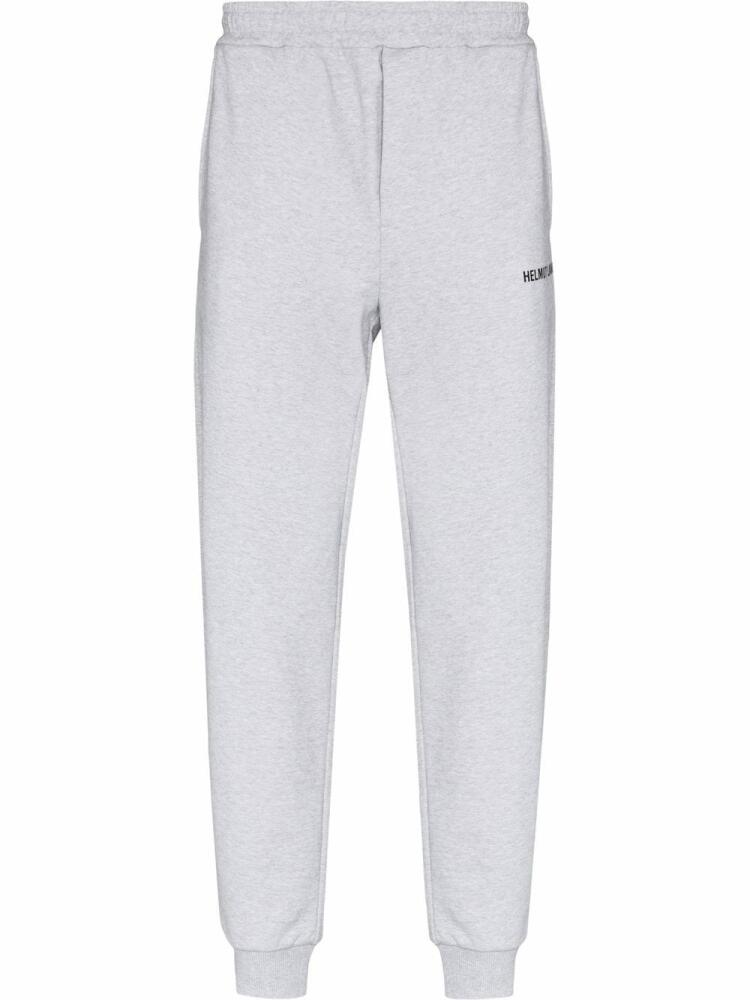 Helmut Lang logo-print tapered track pants - Grey Cover