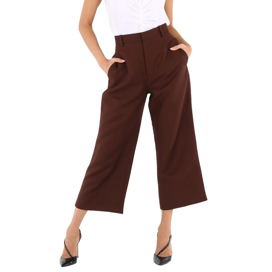 Khaite Ladies Brown Alexander Cropped Trousers Cover