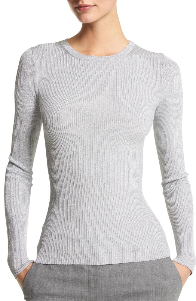 Michael Kors Collection Hutton Metallic Cashmere Rib Sweater in Silver Cover