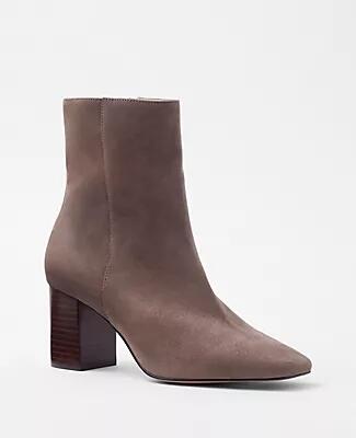 Ann Taylor High Block Heel Suede Booties Cover