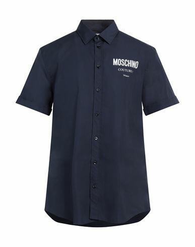 Moschino Man Shirt Navy blue Size 15 ¾ Cotton Cover