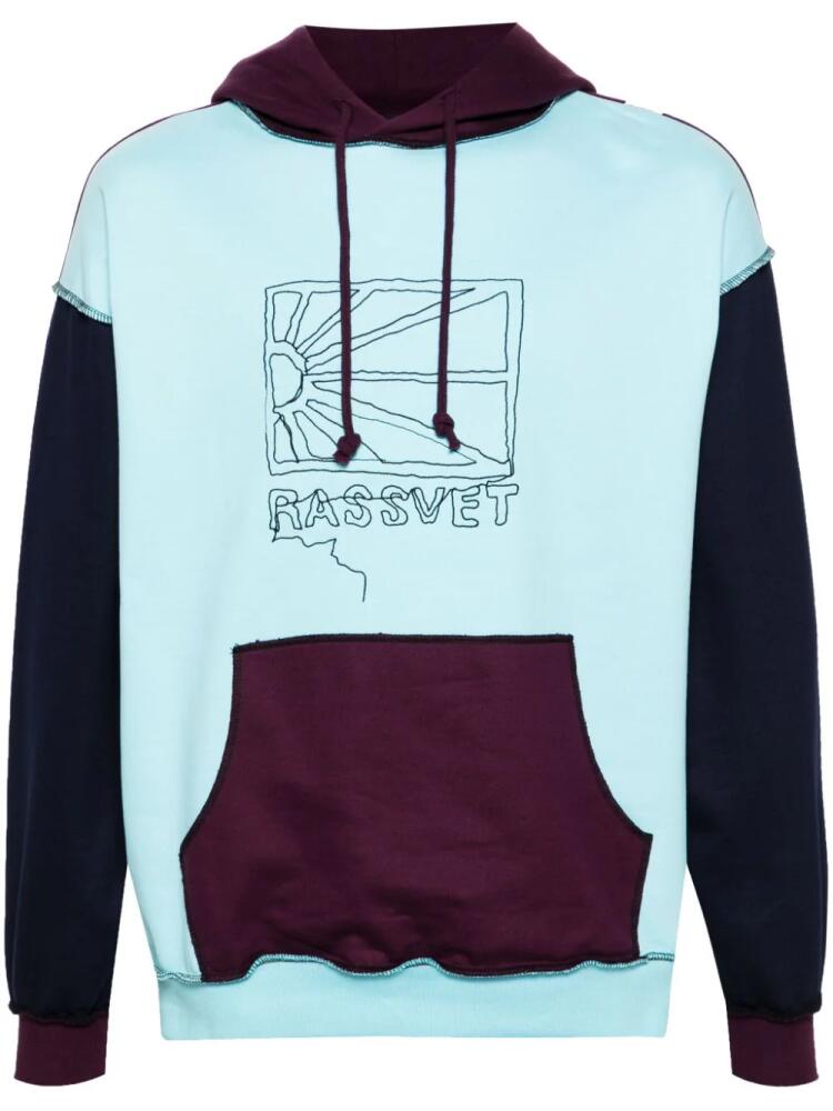 RASSVET logo-embroidered cotton hoodie - Blue Cover