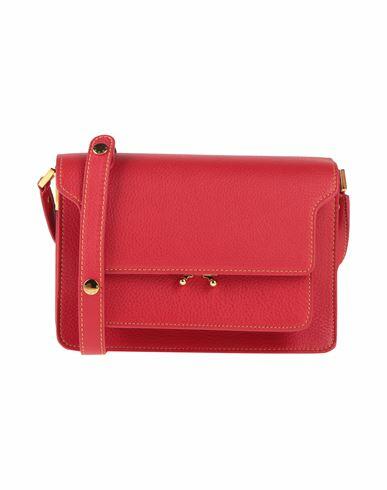 Marni Woman Cross-body bag Red Cow leather, Brass Cover