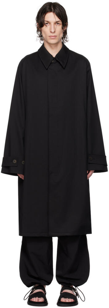 Studio Nicholson Black Buttoned Coat Cover