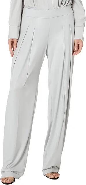 Norma Kamali Low Rise Pleated Trouser (Dove) Women's Dress Pants Cover