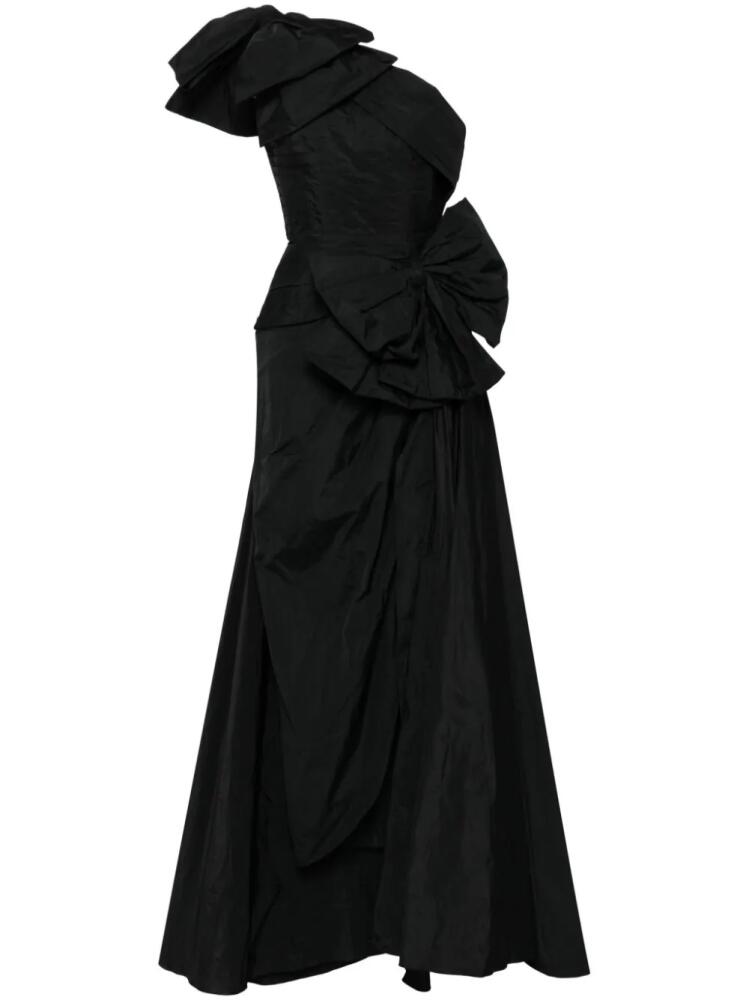 Elie Saab bow-detail silk gown - Black Cover