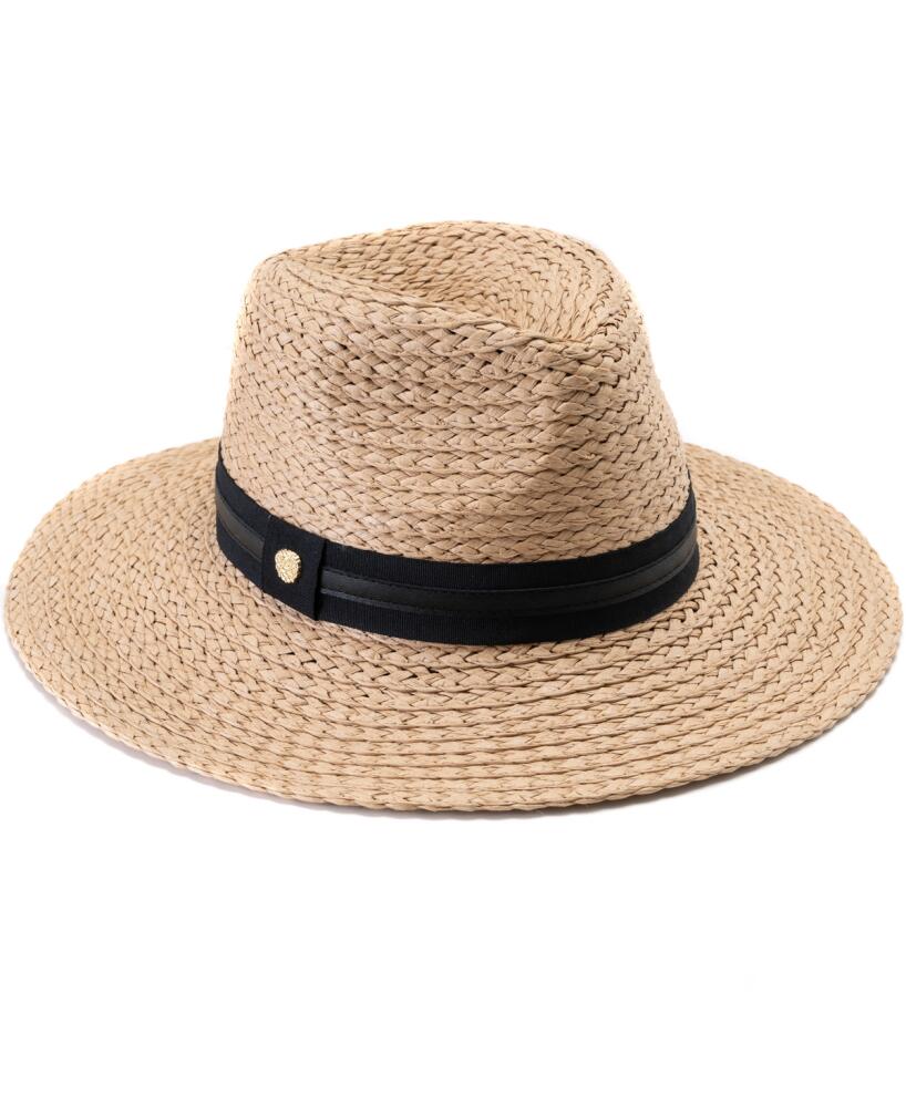 Vince Camuto Straw Panama Hat with Ribbon Trim - Tan Cover