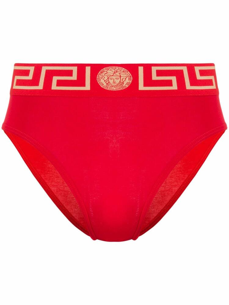 Versace Greca Border high-waisted briefs - Red Cover