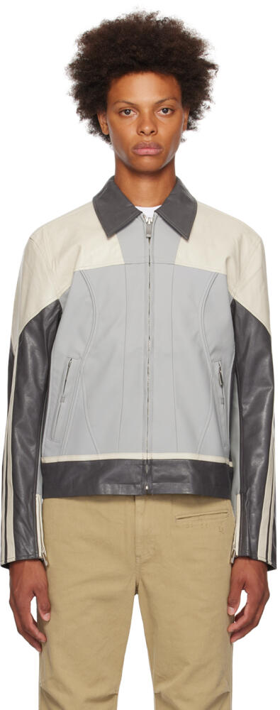 C2H4 Gray Nuage Faux-Leather Jacket Cover