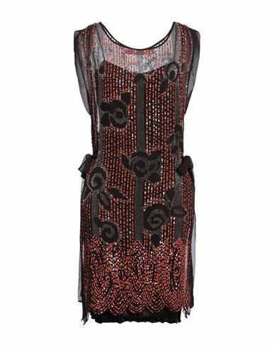 Blumarine Woman Mini dress Dark brown Silk Cover