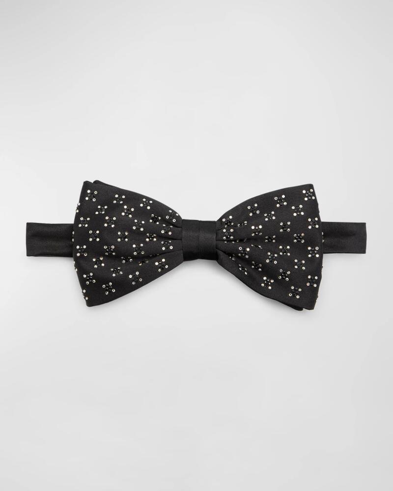 Stefano Ricci Men's Crystal-Embellished Silk Bow Tie Cover