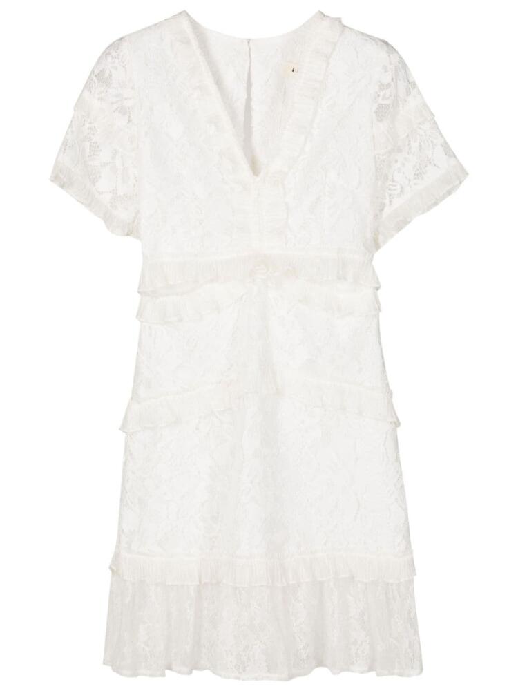 Lethicia Bronstein Betina ruffled corded-lace minidress - White Cover