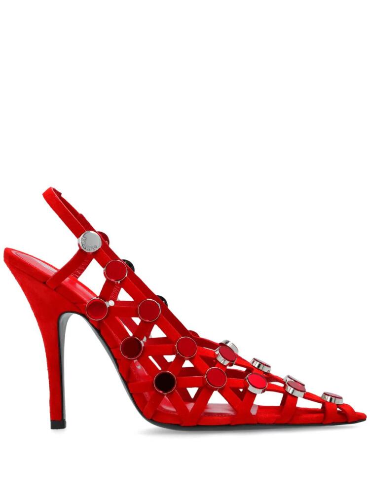 The Attico Grid 105mm leather pumps - Red Cover