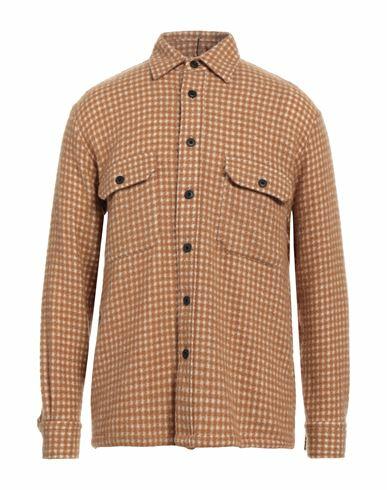 Destin Man Shirt Camel Wool, Polyamide, Cashmere Cover