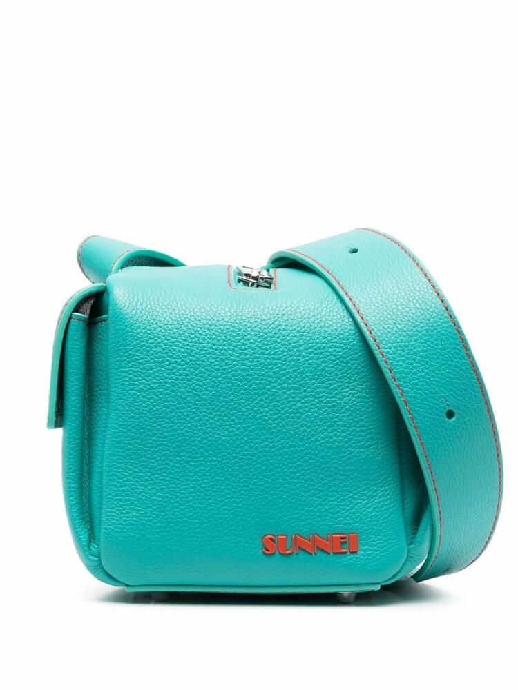 Sunnei Lacubetto leather shoulder bag - Blue Cover