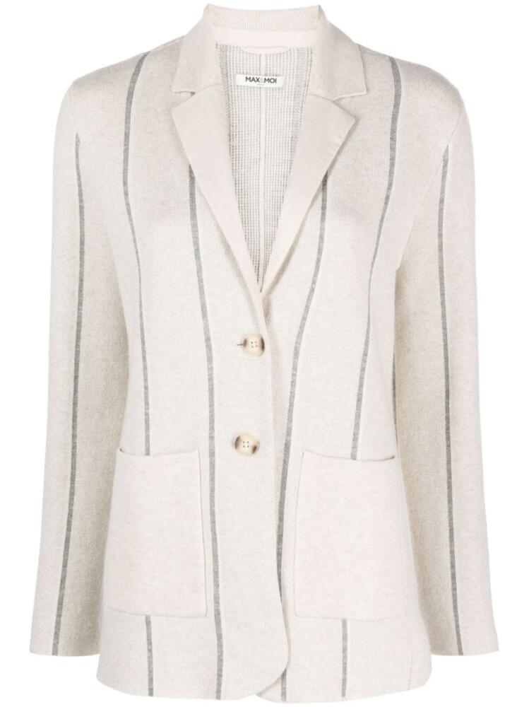 Max & Moi Valkema striped single-breasted blazer - White Cover