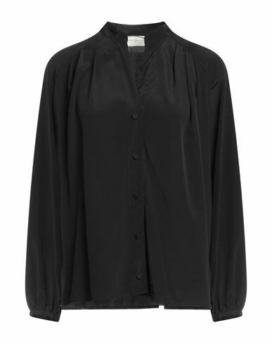 Katia Giannini Woman Shirt Black Acetate, Silk Cover