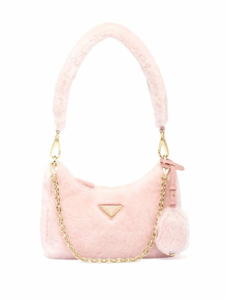 Prada Re-Edition shearling mini bag - Pink Cover