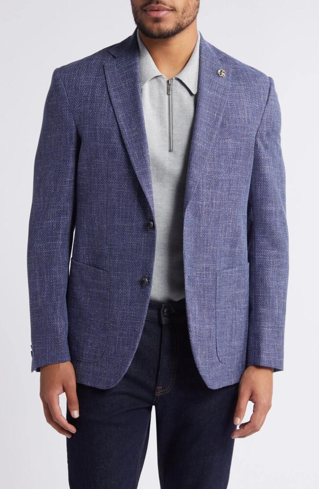 Ted Baker London Keith Slim Fit Melange Wool & Cotton Blend Sport Coat in Medium Blue Cover