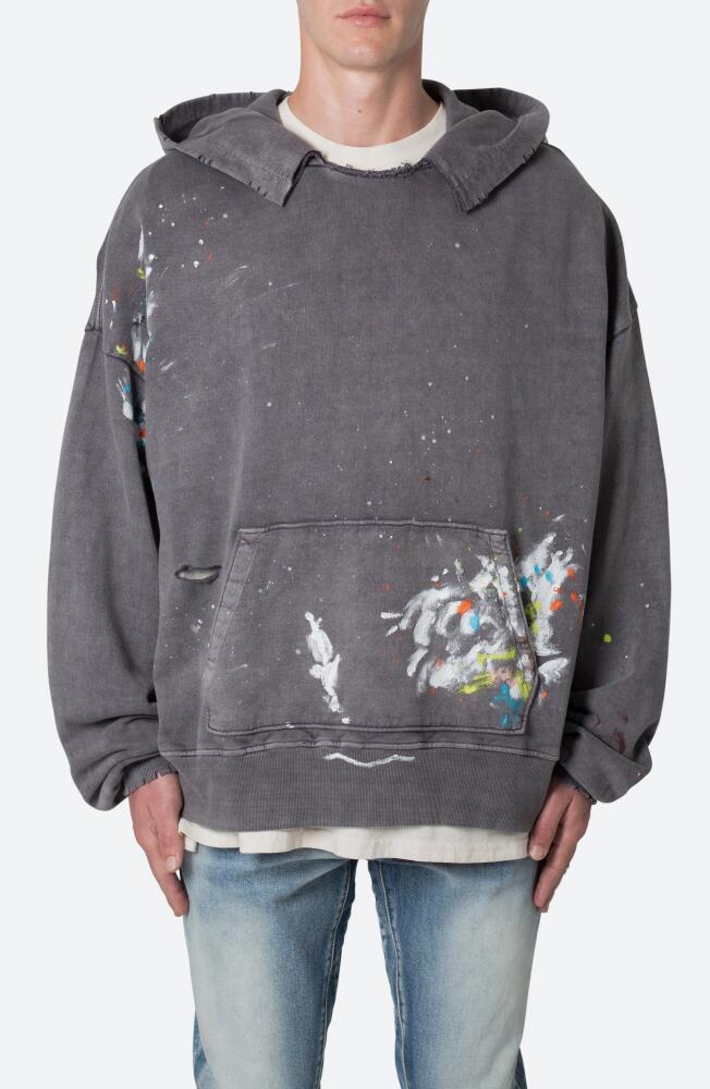 mnml Destroyed Painter Hoodie in Charcoal Grey Cover