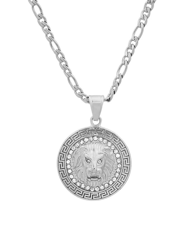 Anthony Jacobs Men's 18K Goldplated, Stainless Steel & Simulated Diamond Lion Head Pendant Necklace - Gold Cover