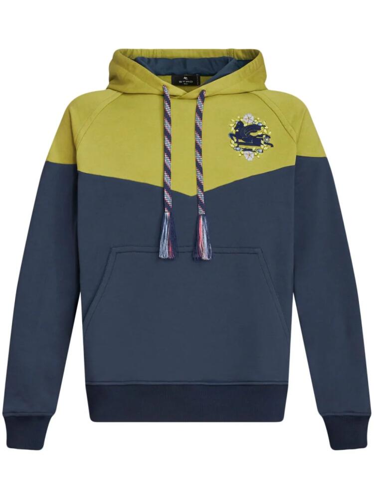 ETRO Pegaso-motif cotton hoodie - Blue Cover