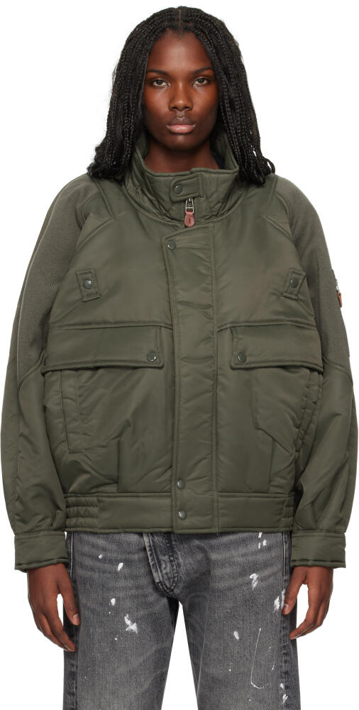 R13 Khaki Ribbed Flight Bomber Jacket Cover