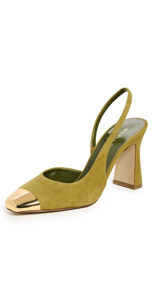 Maria Luca Eleonora Metal Toe Cap Slingback Pumps Khaki Cover