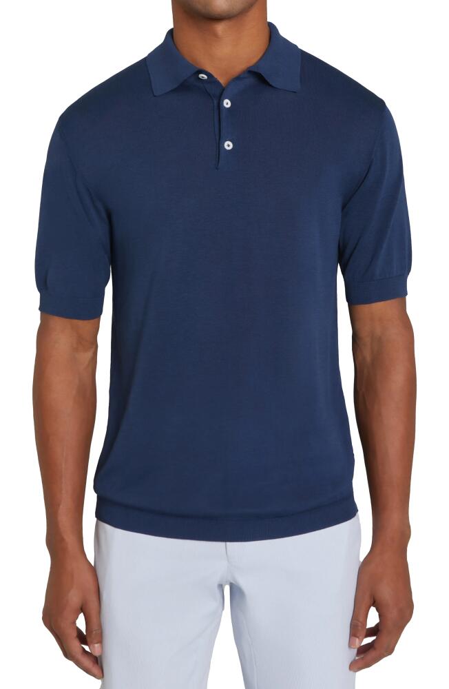 Jack Victor Tupper Organic Cotton & Silk Polo in Navy Cover