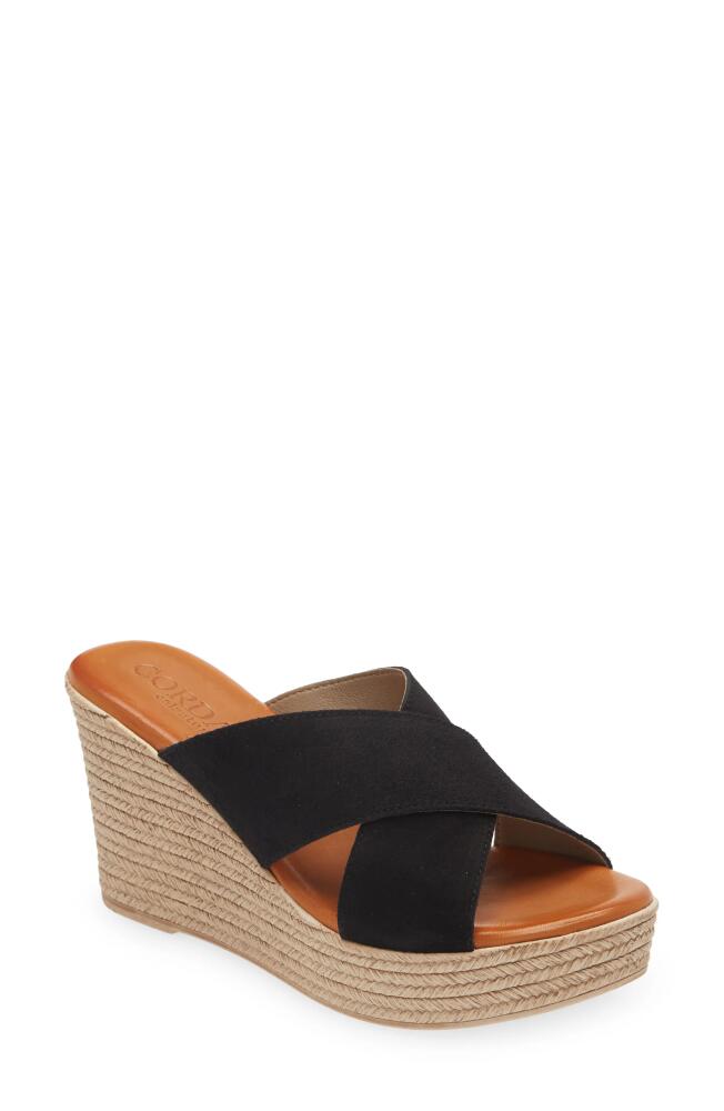 Cordani Braylin Espadrille Wedge Sandal in Black Suede Cover