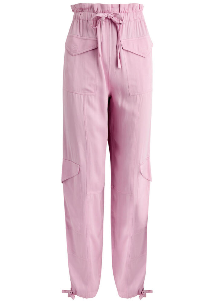 Ganni Satin Cargo Trousers - Pink Cover