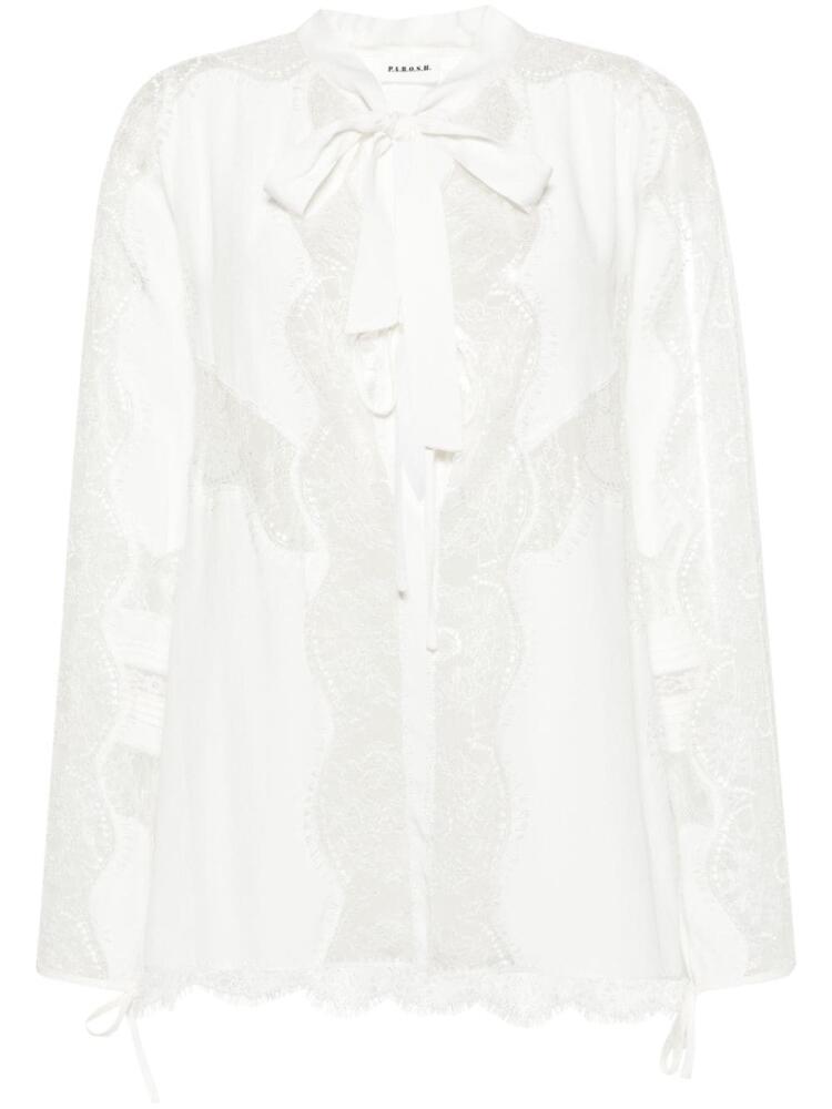 P.A.R.O.S.H. tied lace shirt - White Cover