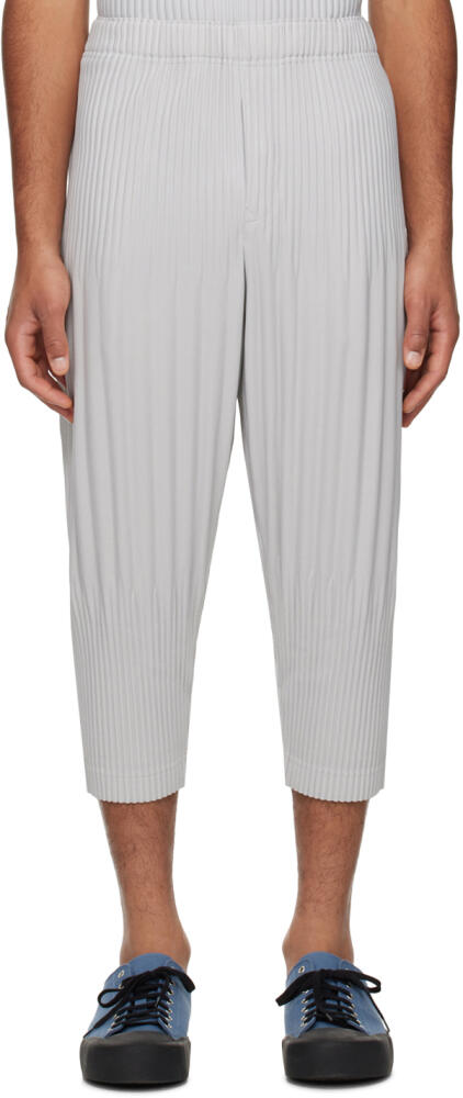 HOMME PLISSÉ ISSEY MIYAKE Gray Basics Trousers Cover