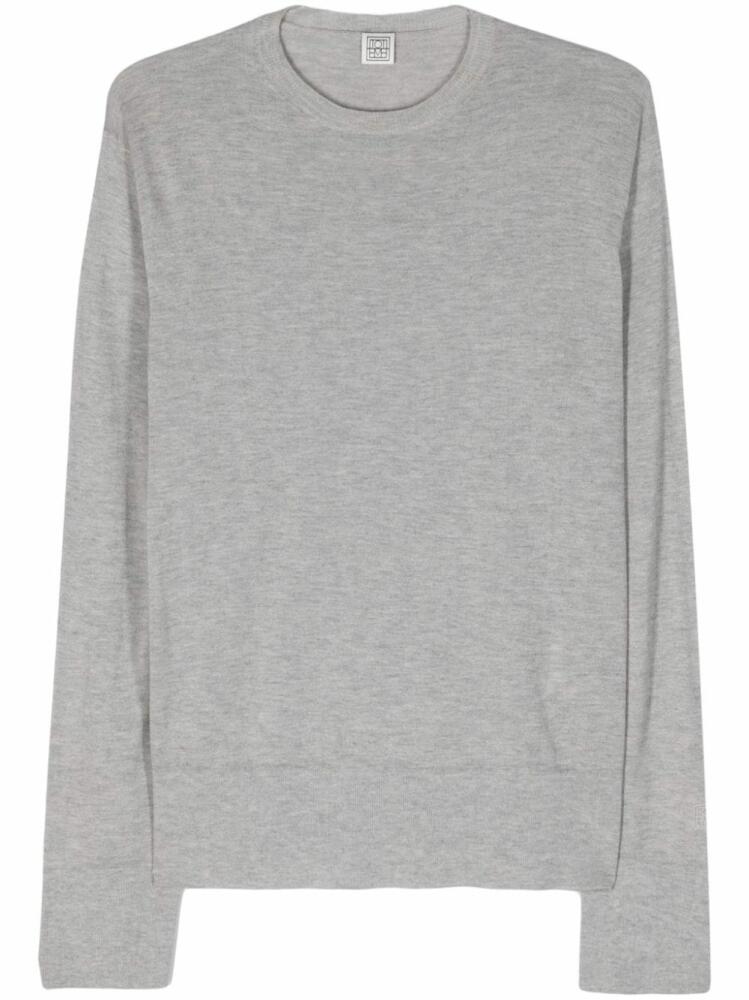 TOTEME crew-neck mélange jumper - Grey Cover