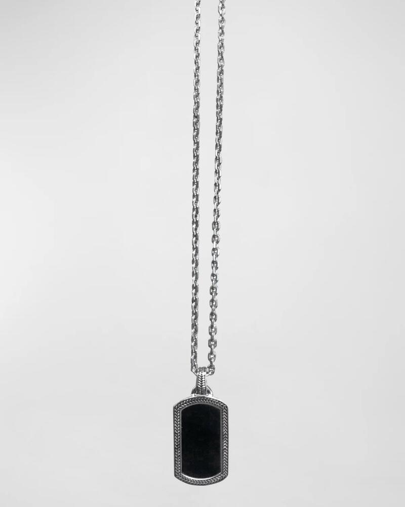 Jan Leslie Men's Onyx Dog Tag Necklace, 20" Cover