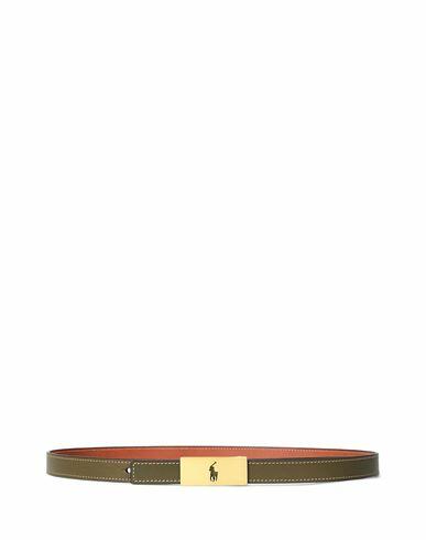 Polo Ralph Lauren Polo Id Reversible Vachetta Leather Belt Woman Belt Military green Cow leather Cover