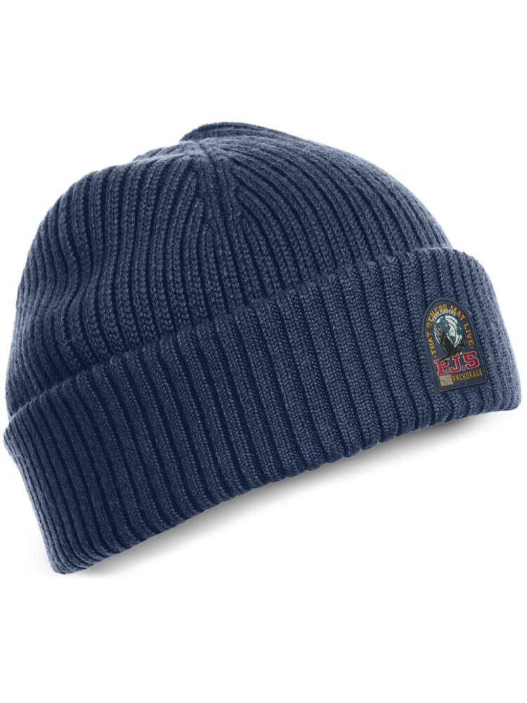 Parajumpers logo-patch beanie hat - Blue Cover