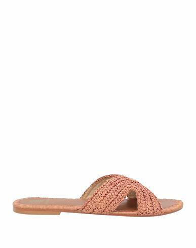 De Siena Woman Sandals Pastel pink Natural raffia Cover