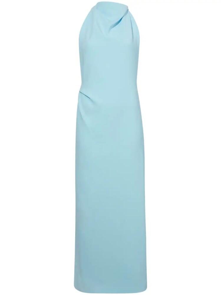 Proenza Schouler Selena high-neck ruched midi dress - Blue Cover