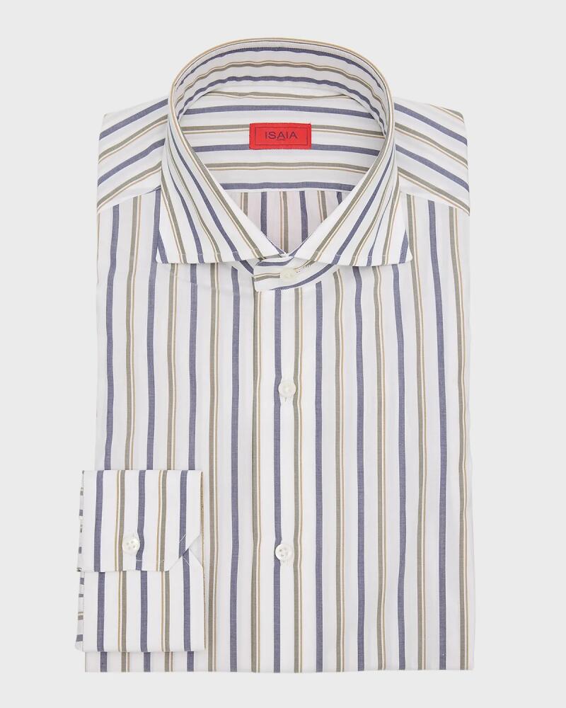 Isaia Men's Striped Dress Shirt Cover