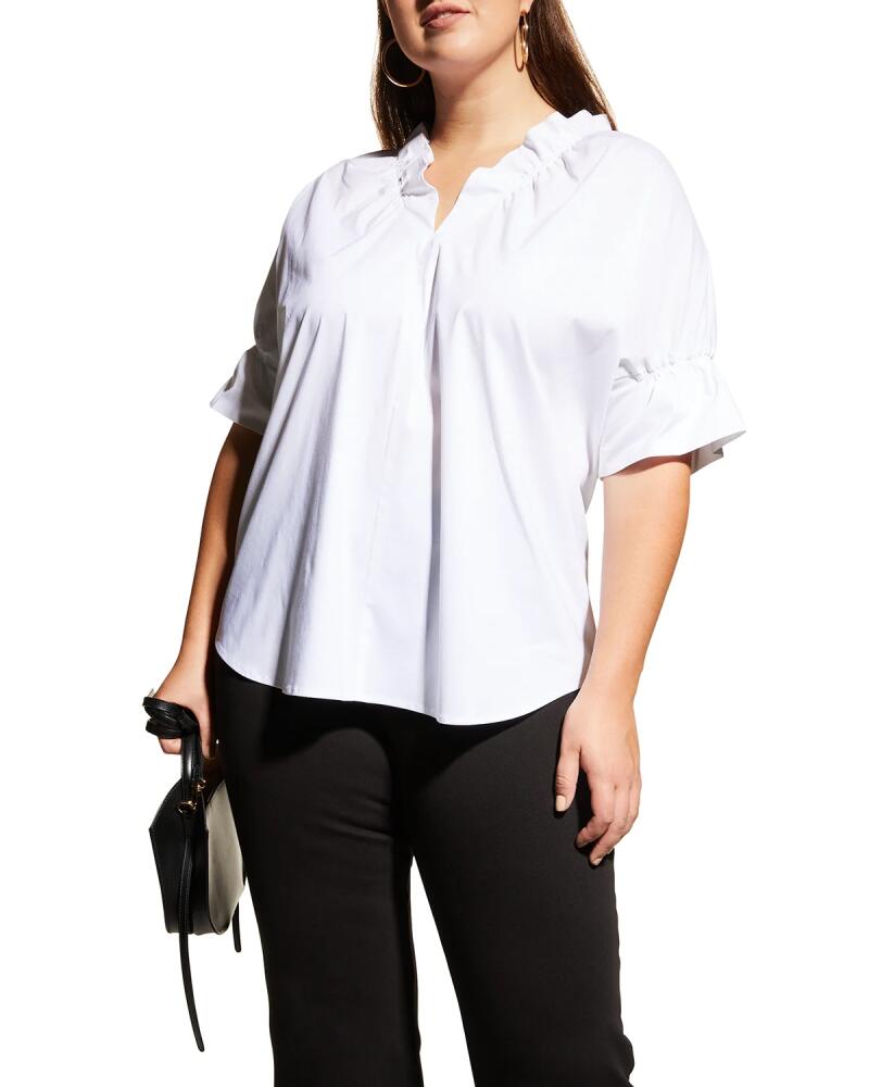 Finley Plus Size Crosby Solid Ruffle Shirt Cover