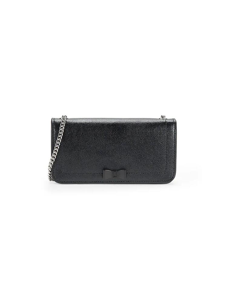 Karl Lagerfeld Paris Women's Kosette Bow Leather Wallet On Chain - Black Cover