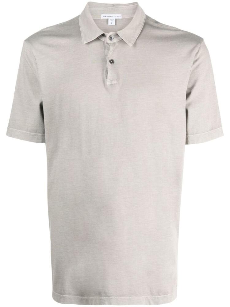 James Perse short-sleeve Supima-cotton polo shirt - Grey Cover